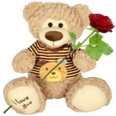 Cuddly toy with shirt approx. 45 cm (No. 27 Teddy bear with shirt I love you text on the foot)